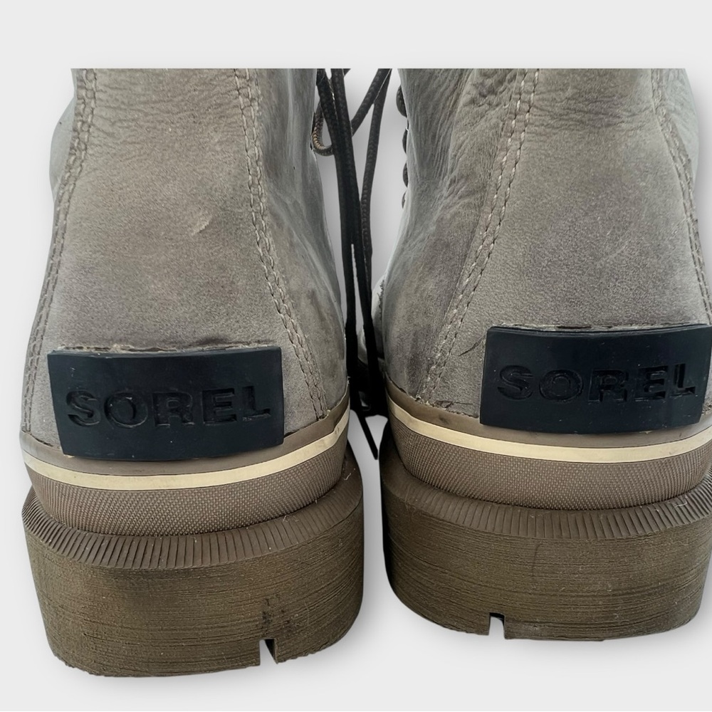 Sorel Caribou Six Waterproof Boots Khaki Leather Men's 11 M Good Condition - Picture 6 of 8